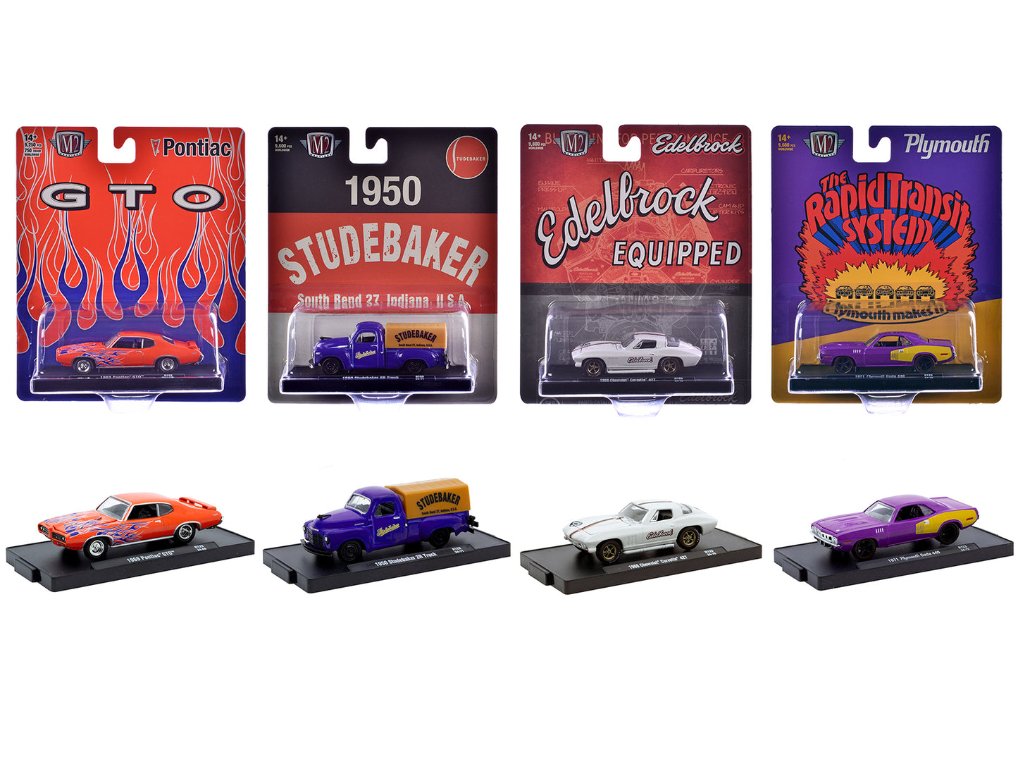 "Auto-Drivers" Set of 4 pieces in Blister Packs Release 123 Limited Edition to 9600 pieces Worldwide 1/64 Diecast Model Cars by M2 Machines