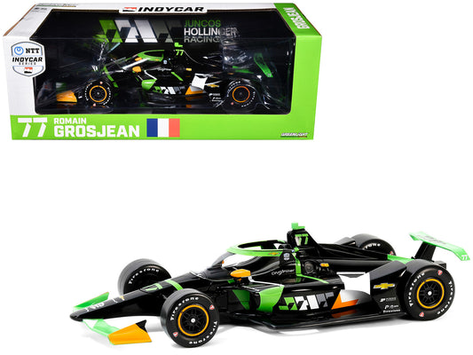 Dallara IndyCar #77 Romain Grosjean "DNS Filter" Juncos Hollinger Racing "NTT IndyCar Series" (2024) 1/18 Diecast Model Car by Greenlight free shipping USA