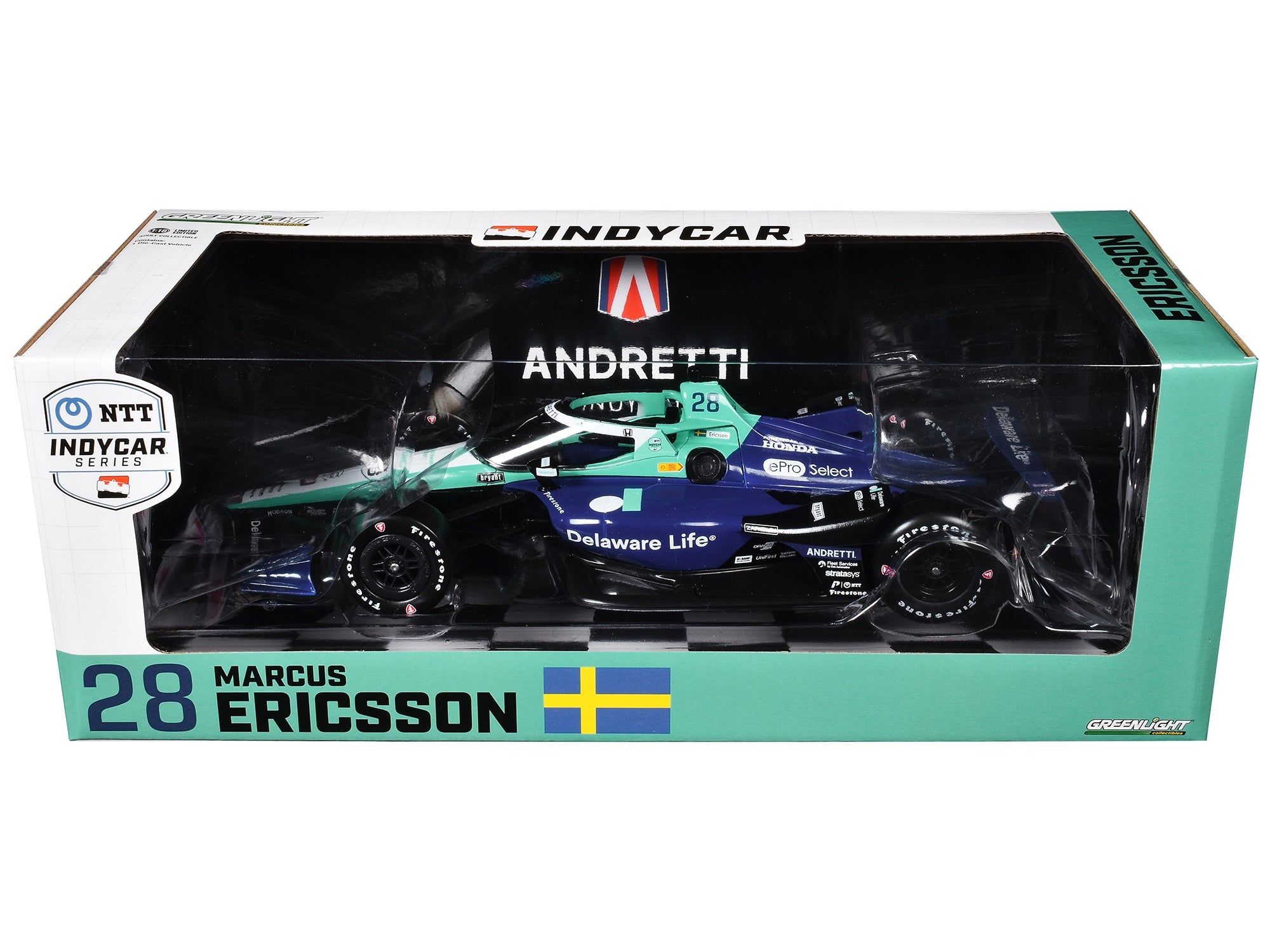 Dallara IndyCar #28 Marcus Ericsson "Delaware Life" Andretti - Premium Indy Car Models from Greenlight - Just $93.99! Shop now at Rapidvehicles