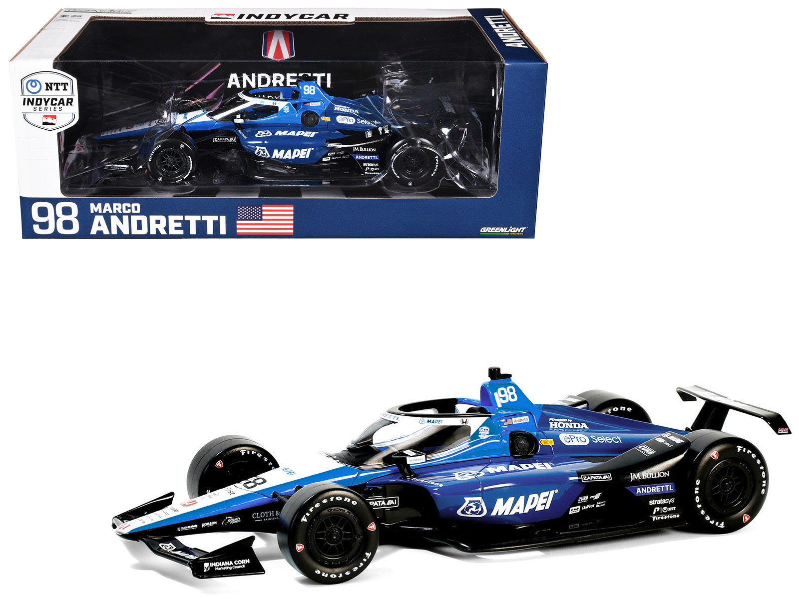 Dallara IndyCar #98 Marco Andretti "Mapei" Andretti Autosport - Premium Indy Car Models from Greenlight - Just $101.69! Shop now at Rapidvehicles