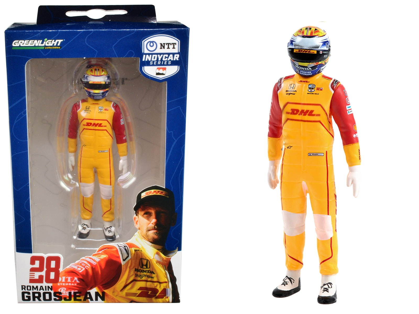 "NTT IndyCar Series" #28 Romain Grosjean Driver Figure "DHL - Andretti Autosport" for 1/18 Scale Models by Greenlight - Premium Figures from Greenlight - Just $35.99! Shop now at Rapidvehicles