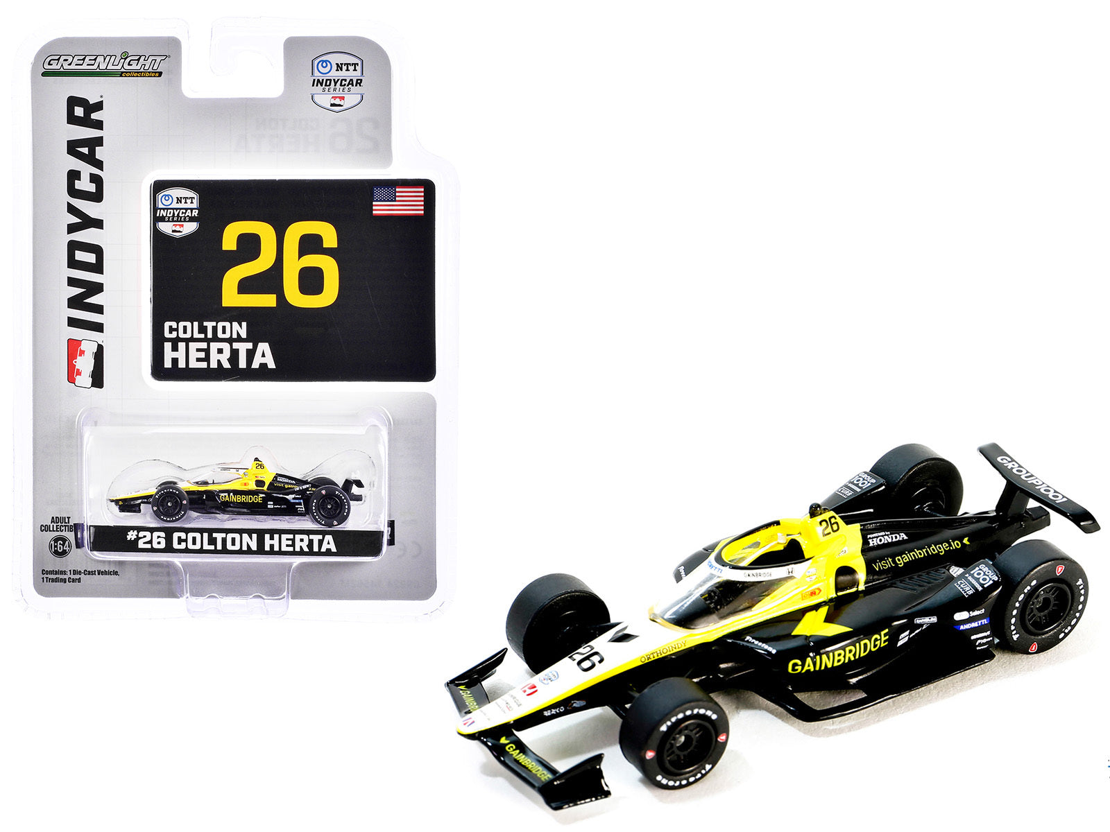 Dallara IndyCar #26 Colton Herta "Gainbridge" Andretti Autosport - Premium Indy Car Models from Greenlight - Just $25.99! Shop now at Rapidvehicles