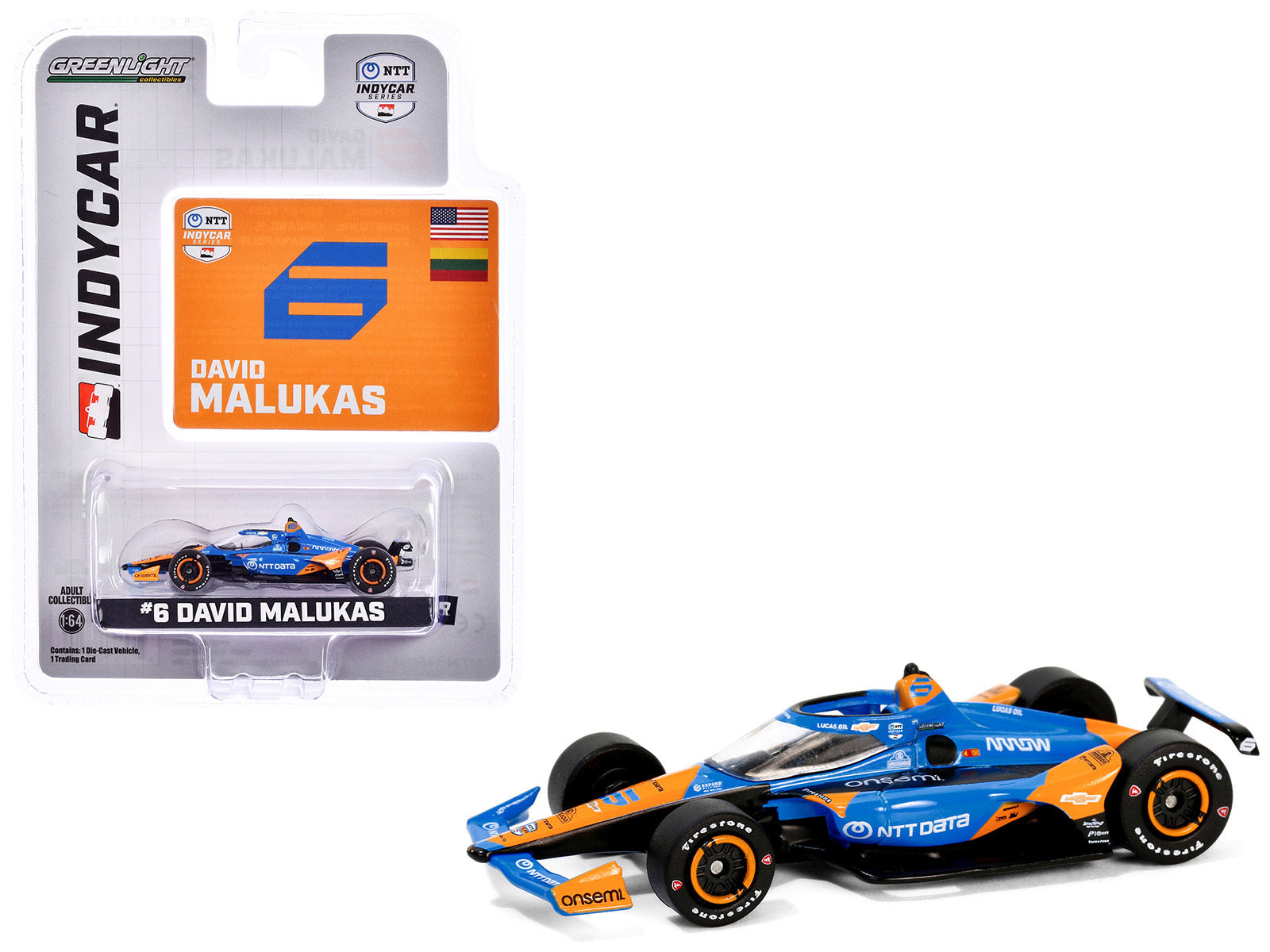 Dallara IndyCar #6 David Malukas "NTT Data" Arrow McLaren "NTT IndyCar Series" (2024) 1/64 Diecast Model Car by Greenlight - Premium Indy Car Models from Greenlight - Just $18.99! Shop now at Rapidvehicles