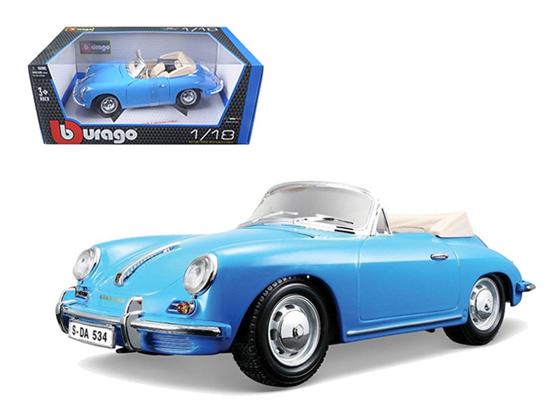 1961 Porsche 356B Convertible Blue 1/18 Diecast Car Model by - Premium Porsche Models from Bburago - Just $73.99! Shop now at Rapidvehicles