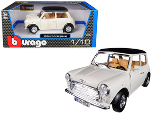 1969 Mini Cooper Beige with Black Top 1/18 Diecast Model Car by Bburago - Premium Mini Cooper Models from Bburago - Just $65.99! Shop now at Rapidvehicles