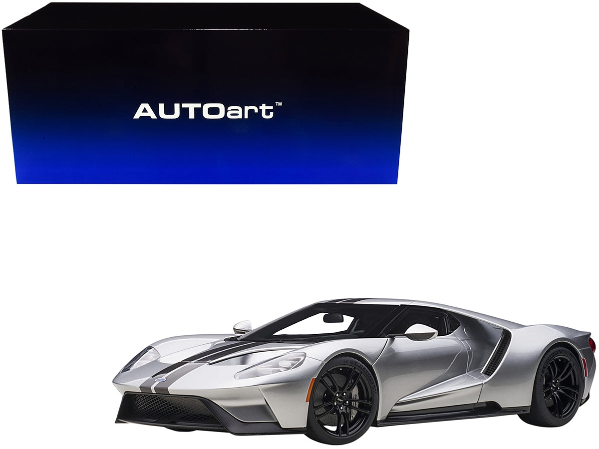 2017 Ford GT Ingot Silver Metallic with Black Stripes 1/12 Model - Premium Ford Models from Autoart - Just $668.69! Shop now at Rapidvehicles