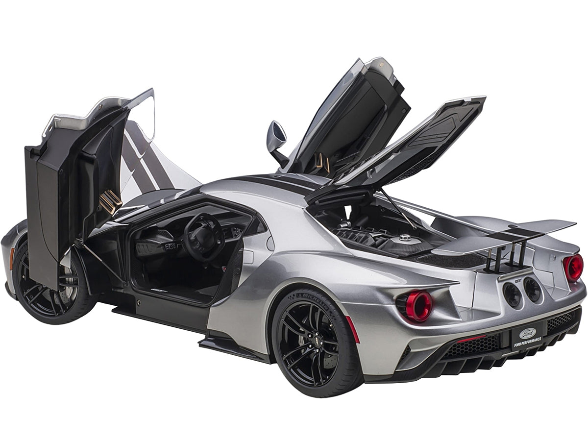 2017 Ford GT Ingot Silver Metallic with Black Stripes 1/12 Model - Premium Ford Models from Autoart - Just $668.69! Shop now at Rapidvehicles