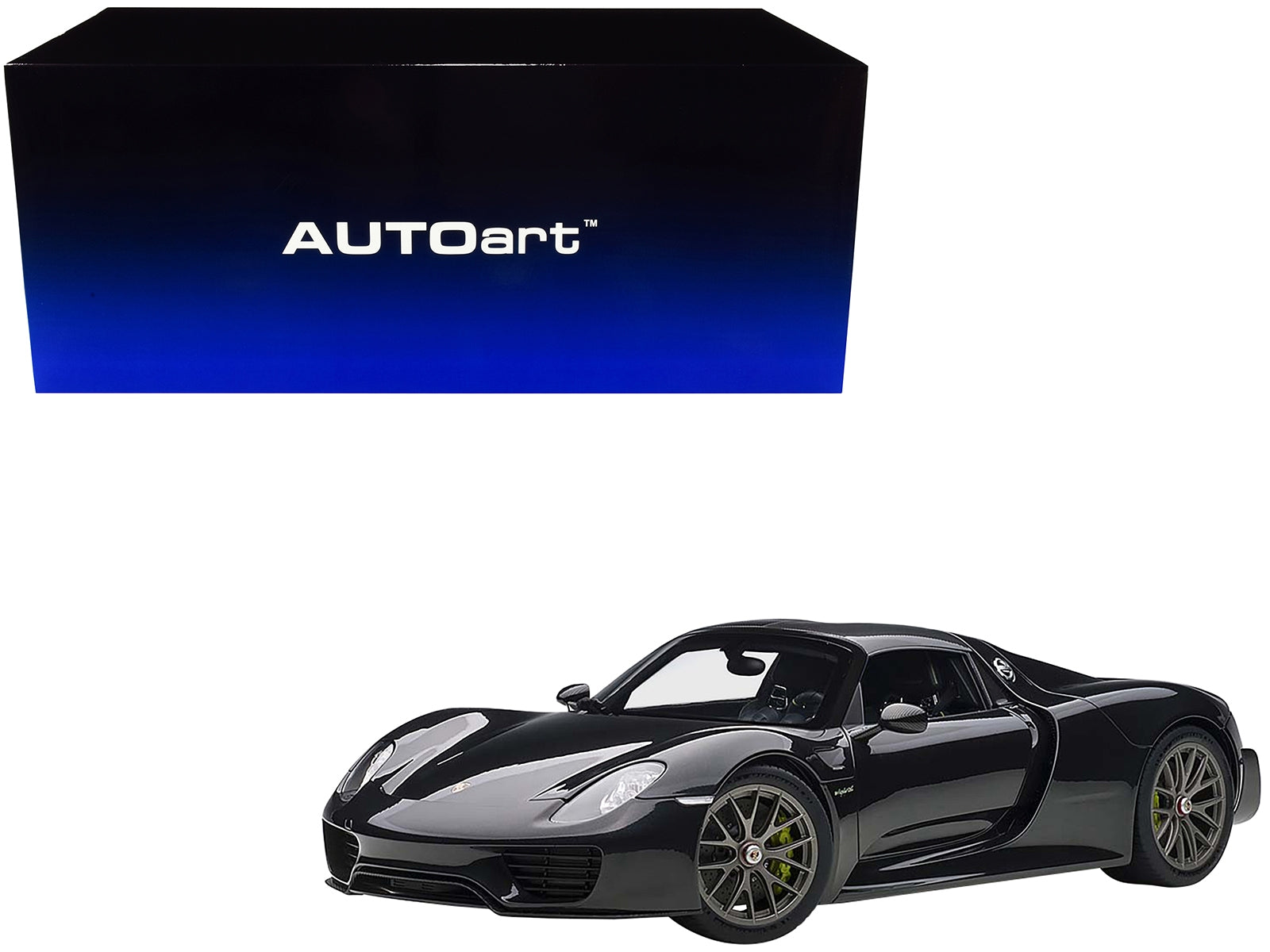 Porsche 918 Spyder Weissach Package Basalt Schwarz Black Metallic 1/12 Model Car by Autoart - Premium Porsche Models from Autoart - Just $593.24! Shop now at Rapidvehicles