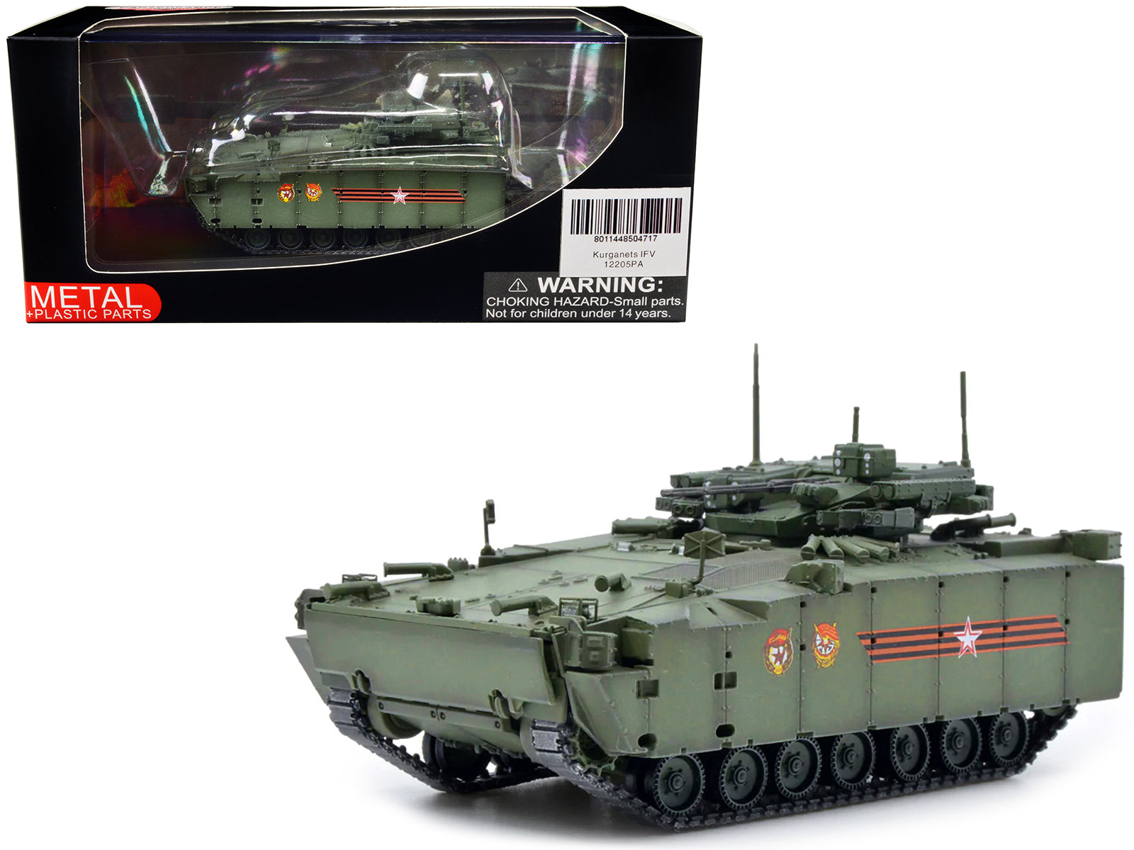 Russian (Object 695) Kurganets-25 Infantry Fighting Vehicle with Four Kornet-EM Guided Missiles - Moscow Victory Day Parade 1/72 Diecast Model by Panzerkampf free shipping USA