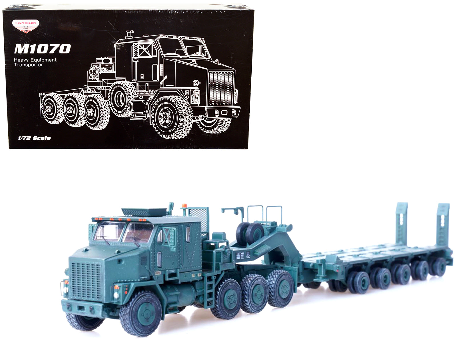 M1070 Heavy Equipment Transporter Army Green "Armor Premium" Series 1/72 Diecast Model by Panzerkampf free shipping USA