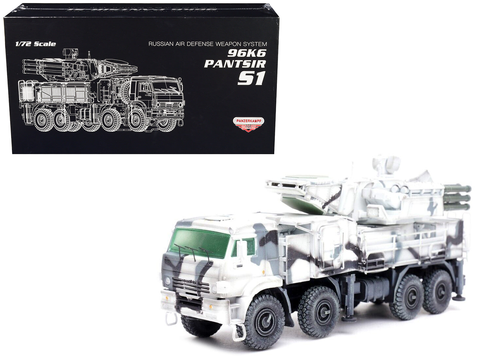 Pantsir S1 96K6 Self-Propelled Air Defense Weapon System Winter Camouflage "Russia's Arctic Forces" "Armor Premium" Series 1/72 Diecast Model by Panzerkampf free shipping USA
