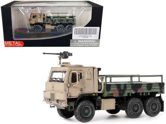 M1083 MTV (Medium Tactical Vehicle) Armored Cab Cargo Truck with Turret NATO Camouflage "US Army" "Armor Premium" Series 1/72 Diecast Model by Panzerkampf free shipping USA