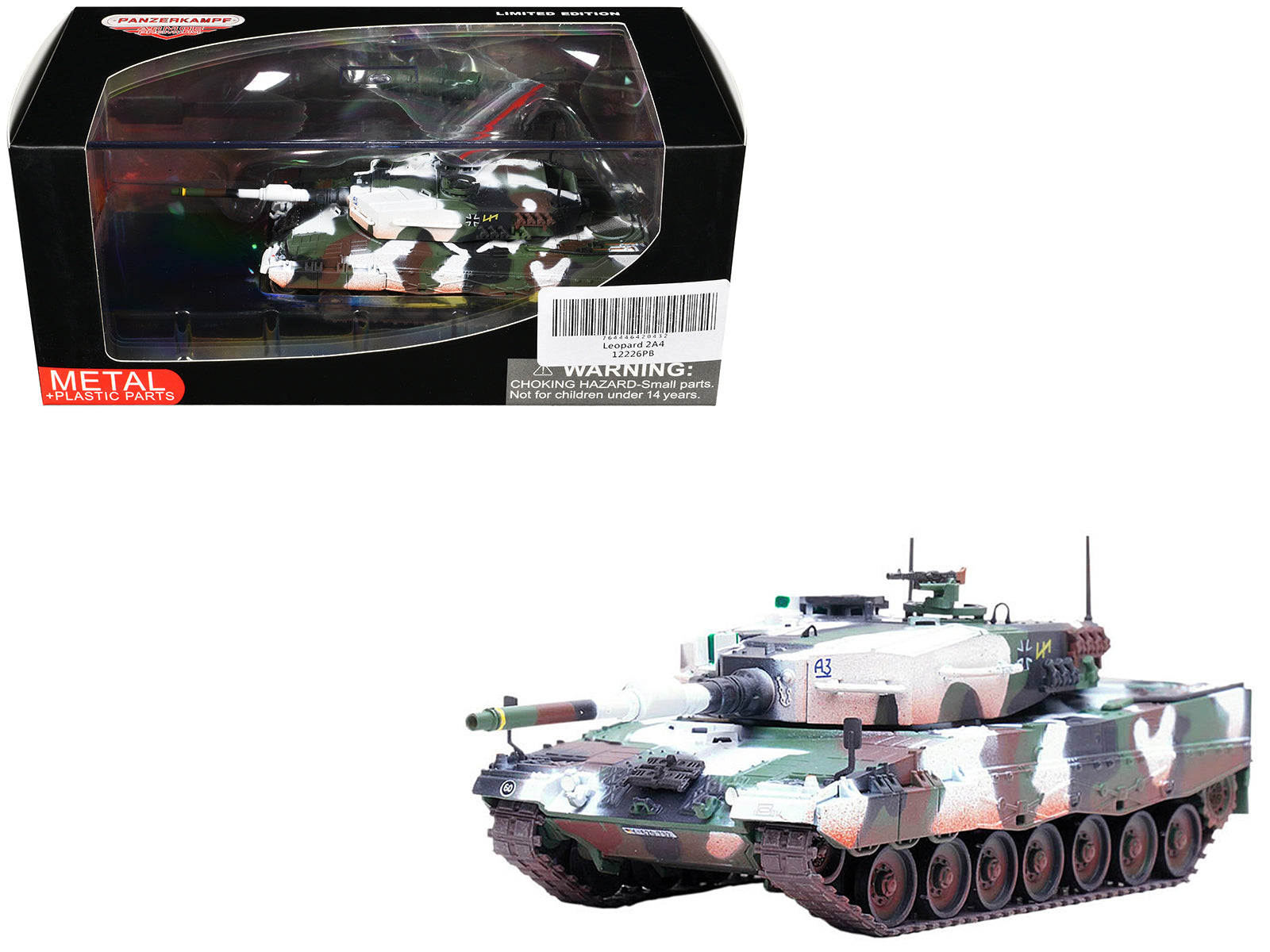 Leopard 2A4 Main Battle Tank with Snorkel "Winter Camouflage" German Army "Armor Premium" Series 1/72 Diecast Model by Panzerkampf free shipping USA