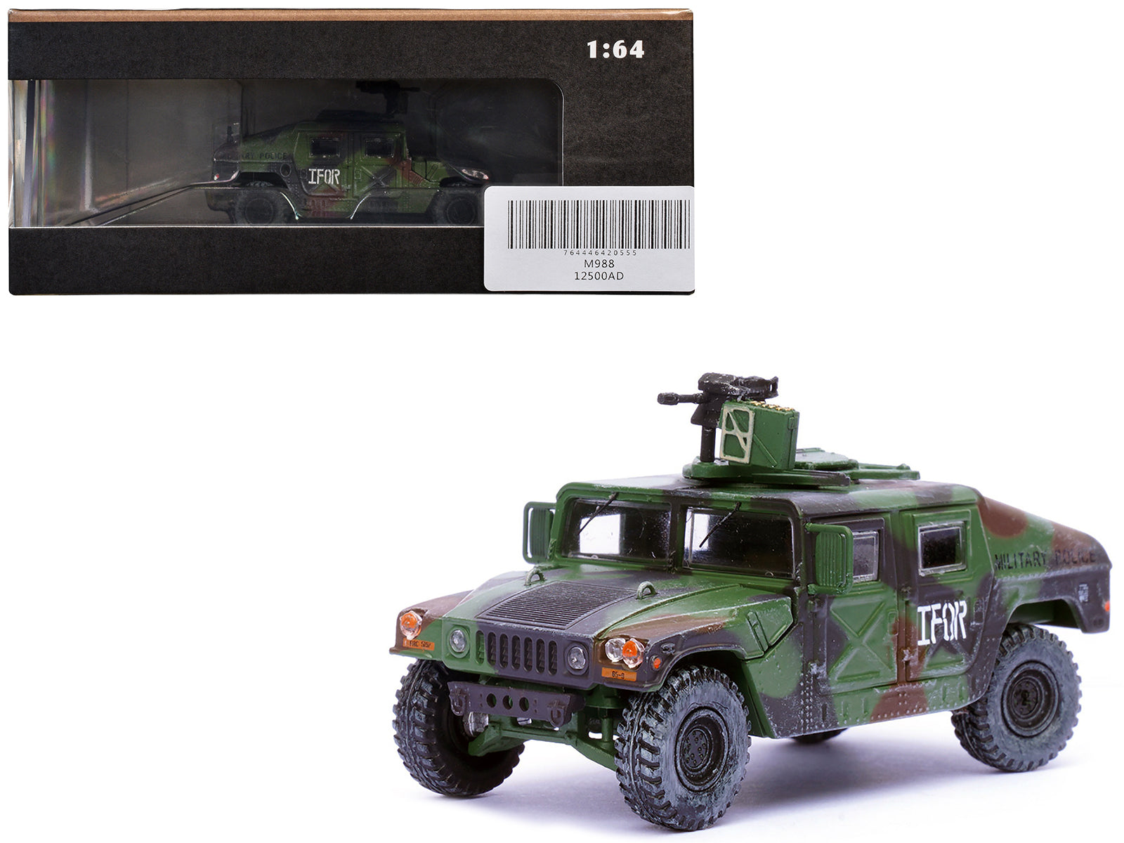M988 Modern 4×4 Utility Vehicle with Grenade Launcher Camouflage "Military Police 65th Company 519th MP Battalion IFOR HQ ARRC Forward Brcko Bosnia and Herzegovina" (1996) "Military Miniature" Series 1/64 Diecast Model by Panzerkampf free shipping USA