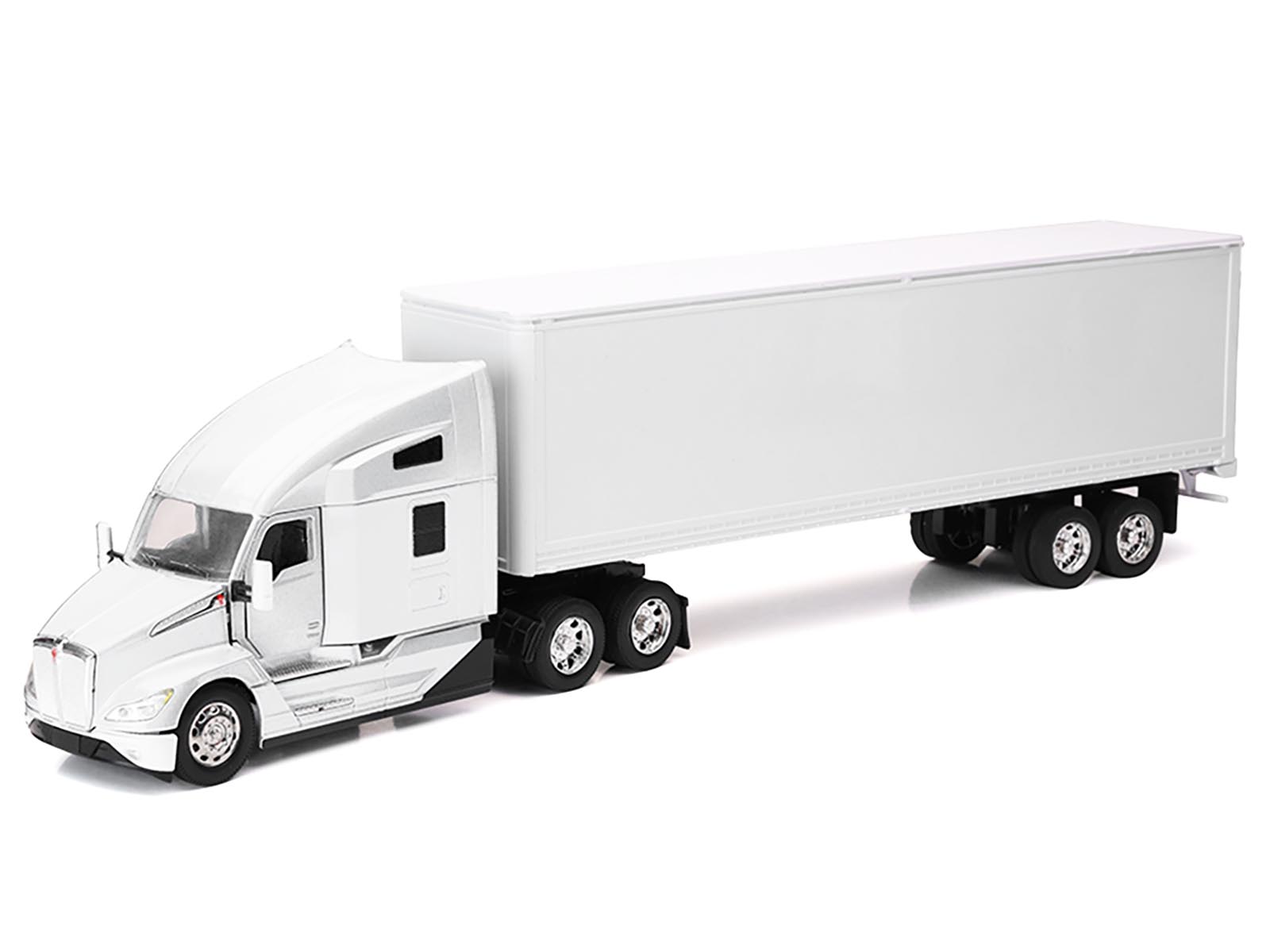 Kenworth T680 Truck White with Dry Van Trailer White "Long Haul Trucker" Series 1/32 Diecast Model by New Ray free shipping USA