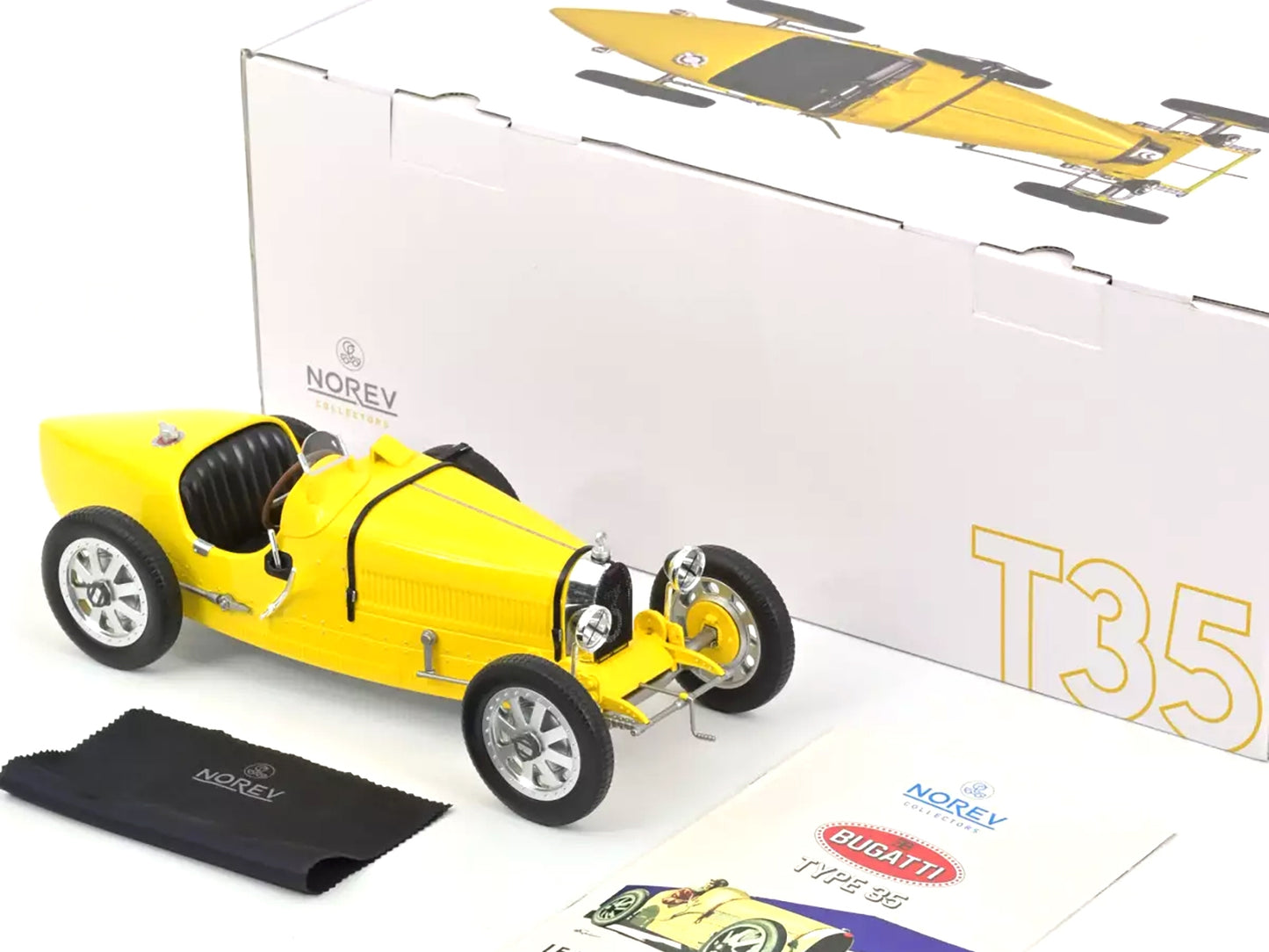 1925 Bugatti T35 Yellow 1/12 Diecast Model Car by Norev - Premium Bugatti Models from Norev - Just $283.49! Shop now at Rapidvehicles