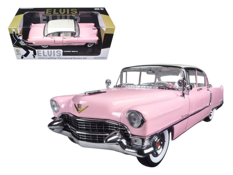 1955 Pink Cadillac Fleetwood Series 60 Special "Elvis Presley" 1/18 Diecast Model Car by Greenlight free shipping USA