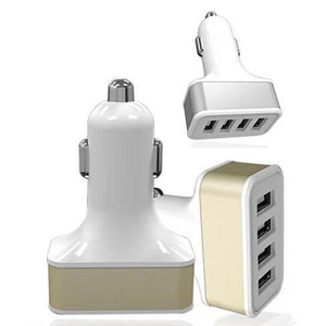 Color: Golden - QUAD PORTS USB Car Adapter and Charger - Premium car charger from Rapidvehicles - Just $30.99! Shop now at Rapidvehicles