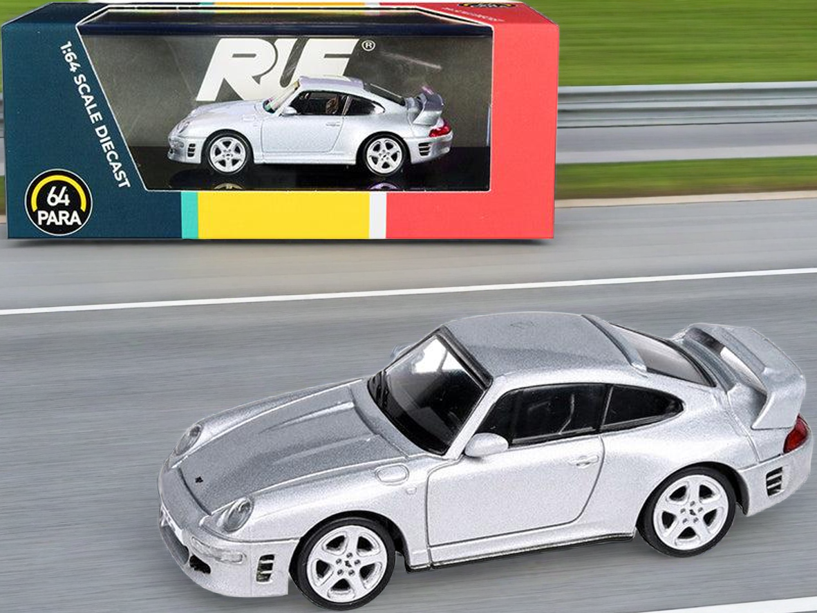 RUF CTR2 Silver Metallic 1/64 Diecast Model Car by Paragon