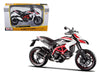 2013 Ducati Hypermotard SP White with Black and Red Stripes 1/12 Diecast Motorcycle Model by Maisto - Premium physical from Rapidvehicles - Just $39.99! Shop now at Rapidvehicles