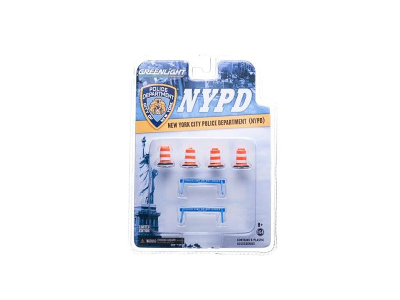 NYPD Accessory Pack 6pc Set Series 1 For 1/64 Model Cars by Greenlight free shipping USA