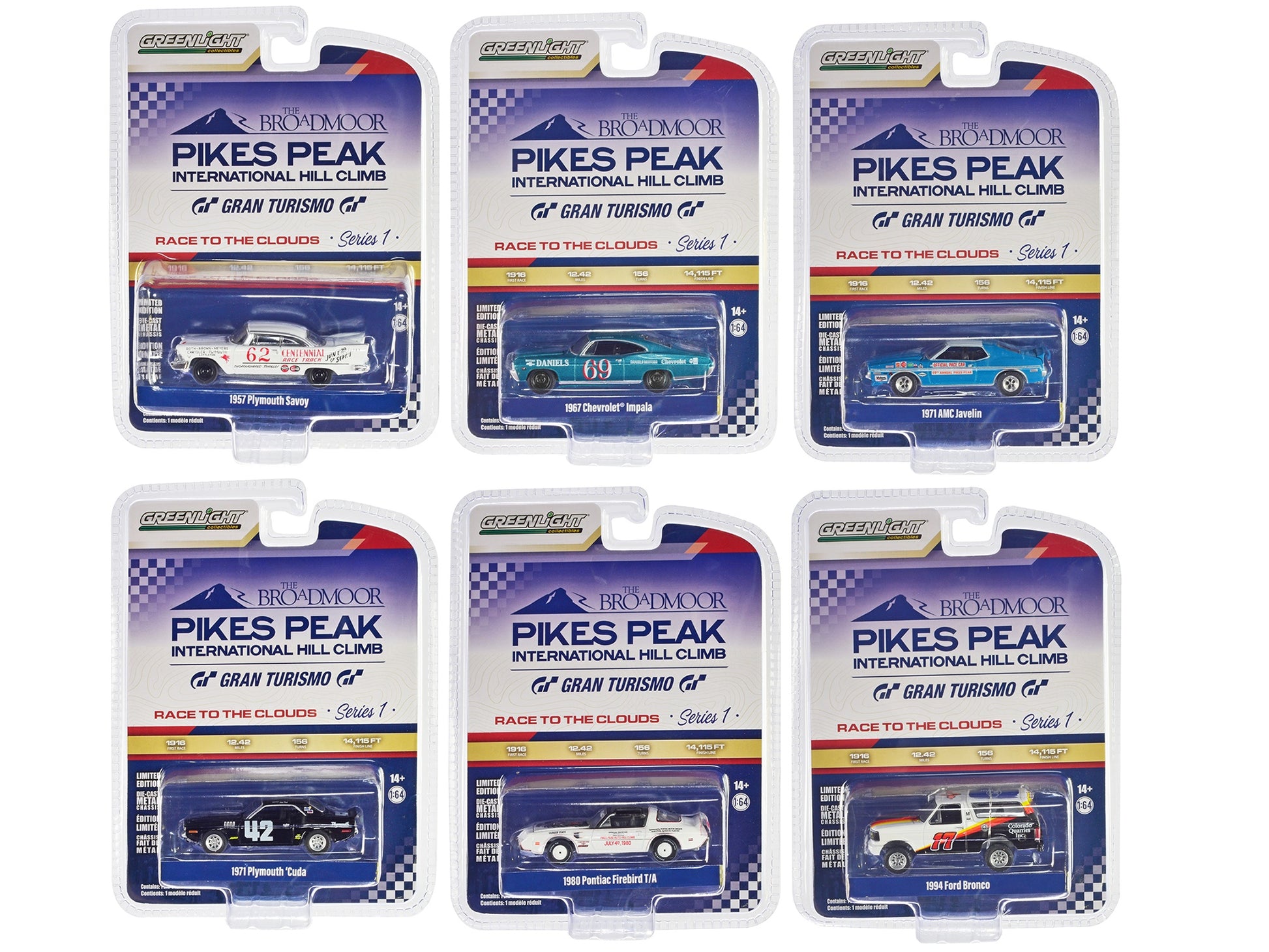 "Pikes Peak International Hill Climb" Series 1 Set of 6 pieces - Premium 1/64 Scale Sets from Greenlight - Just $80.99! Shop now at Rapidvehicles