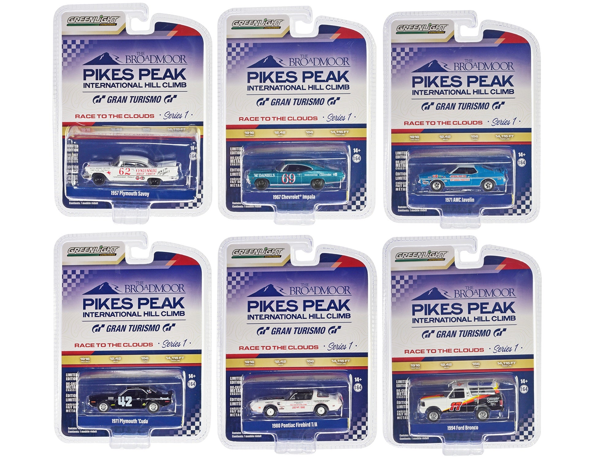 "Pikes Peak International Hill Climb" Series 1 Set of 6 pieces 1/64 Diecast Model Cars by Greenlight - Premium 1/64 Scale Sets from Greenlight - Just $69.99! Shop now at Rapidvehicles