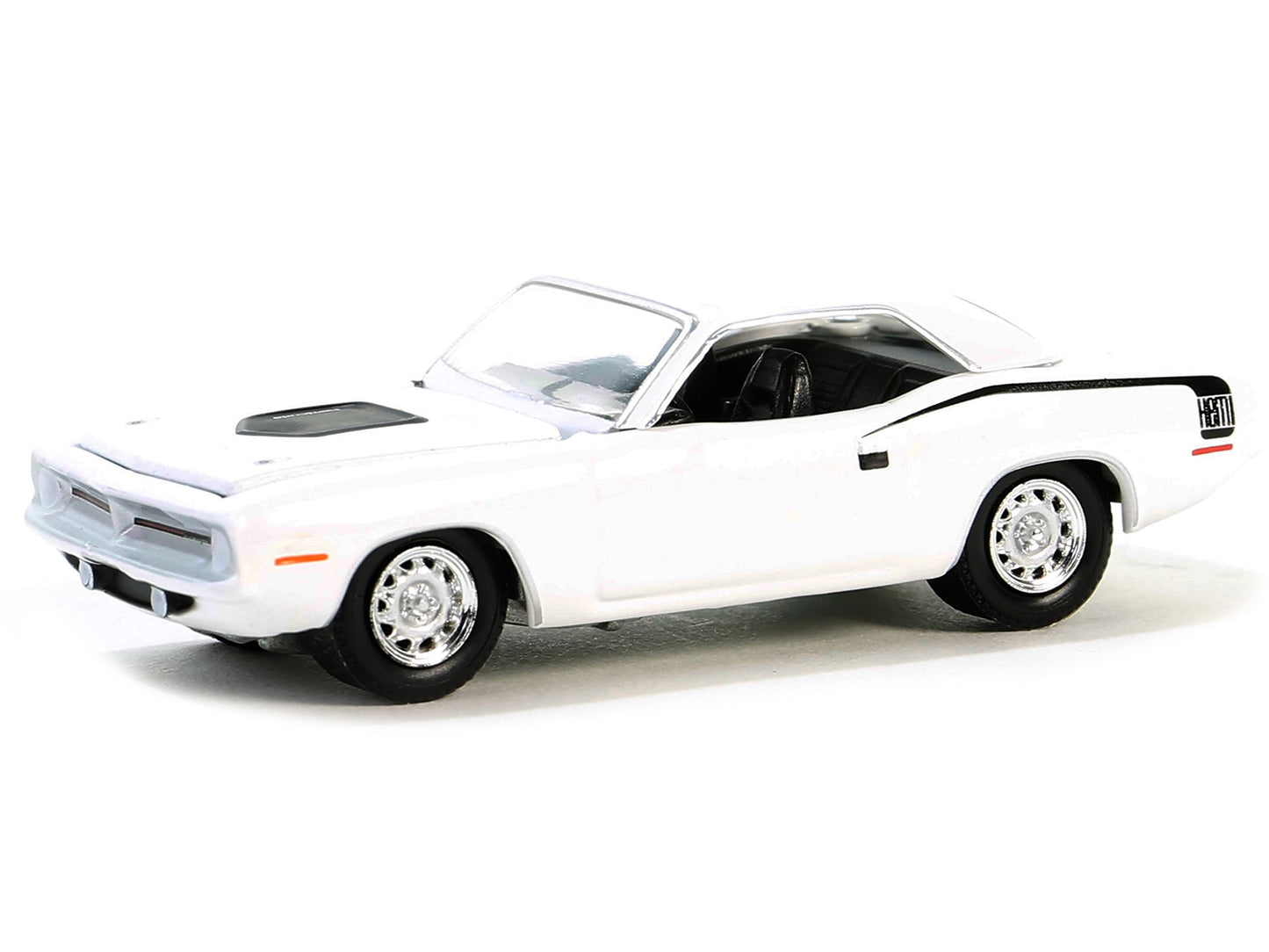 1970 Plymouth Hemi Barracuda Alpine White with Black Stripes - Premium Plymouth Models from Greenlight - Just $26.09! Shop now at Rapidvehicles