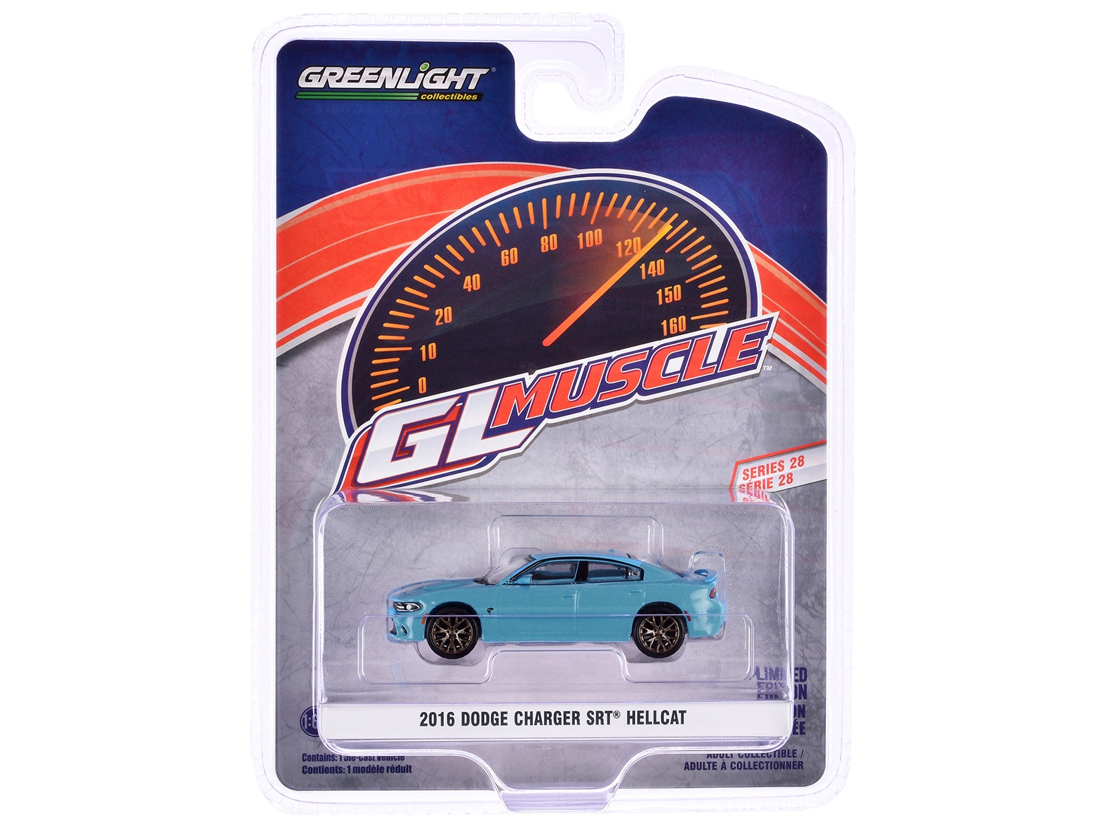 2016 Dodge Charger SRT Hellcat B5 Blue "GreenLight Muscle" Series 28 1/64 Diecast Model Car by Greenlight - Premium Dodge Models from Greenlight - Just $22.99! Shop now at Rapidvehicles