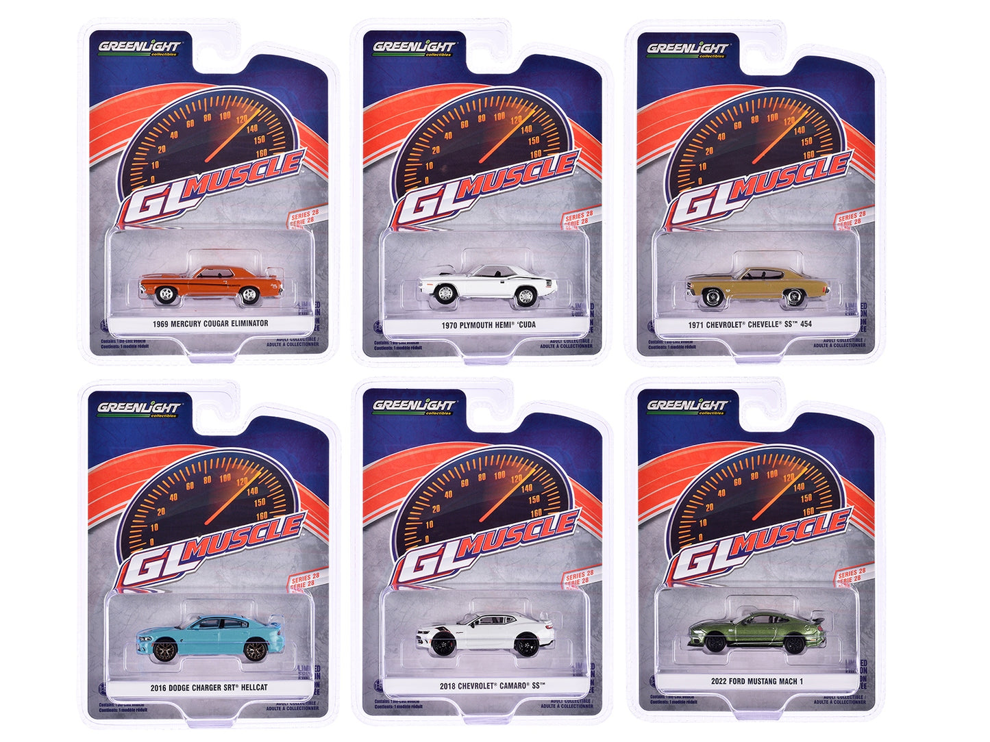 "GreenLight Muscle" Set of 6 pieces Series 28 1/64 Diecast Model - Premium 1/64 Scale Sets from Greenlight - Just $80.99! Shop now at Rapidvehicles