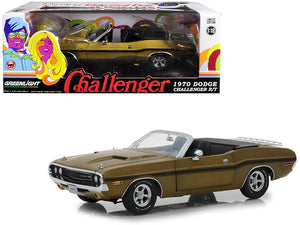 1970 Dodge Challenger R/T Convertible with Luggage Rack Metallic Gold with Black Stripes 1/18 Diecast Model Car by Greenlight - Premium Dodge Models from Greenlight - Just $87.99! Shop now at Rapidvehicles