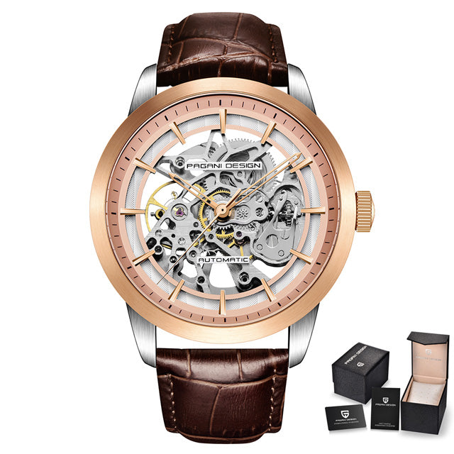 Color: Gold - PAGANI DESIGN mechanical watch - Premium Mechanical Watches from Rapidvehicles - Just $99.99! Shop now at Rapidvehicles