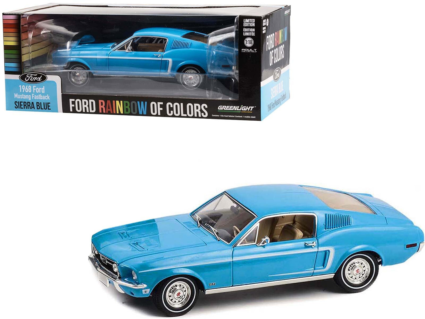 1968 Ford Mustang Fastback Sierra Blue "Ford Rainbow Of Colors - - Premium Mustang Models from Greenlight - Just $95.39! Shop now at Rapidvehicles