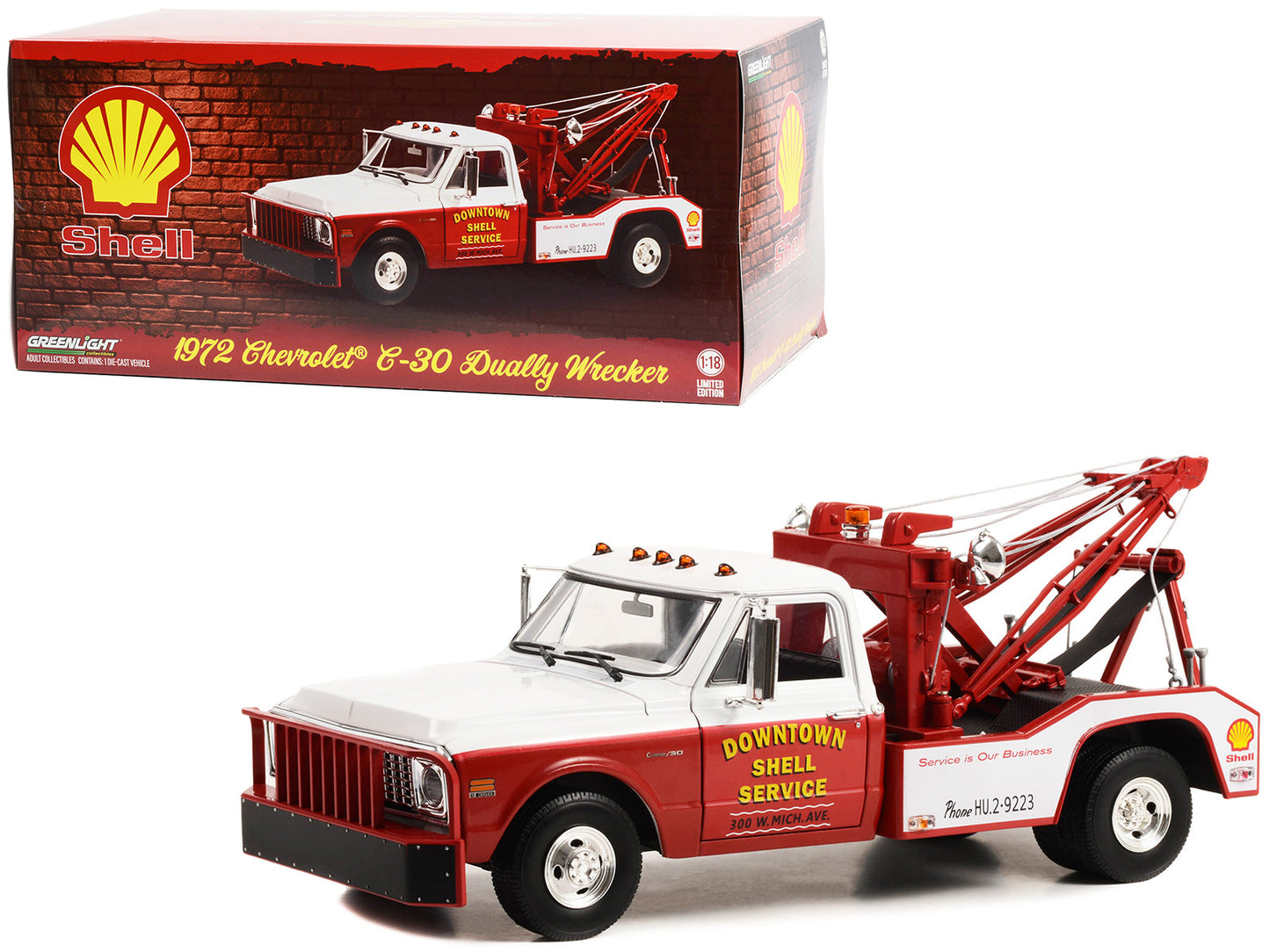 1972 Chevrolet C-30 Dually Wrecker Tow Truck "Downtown Shell - Premium Tow Trucks Models from Greenlight - Just $143.99! Shop now at Rapidvehicles