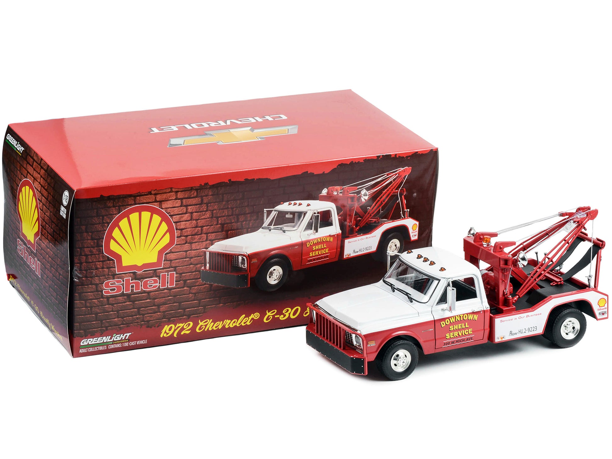 1972 Chevrolet C-30 Dually Wrecker Tow Truck "Downtown Shell - Premium Tow Trucks Models from Greenlight - Just $143.99! Shop now at Rapidvehicles