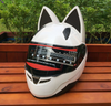 Color: White, Size: L - Motorcycle helmet with cat ears automobile race antifog full face helmet personality design with horn capacete casco - Premium Helmet Headset from Rapidvehicles - Just $203.08! Shop now at Rapidvehicles