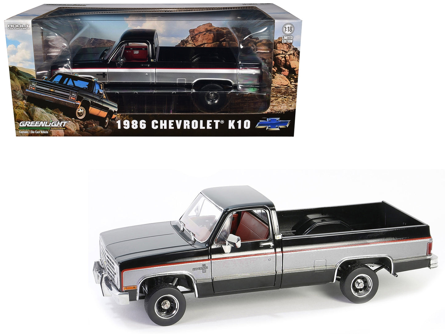 1986 Chevrolet K10 Silverado Pickup Truck Midnight Black and - Premium Chevrolet Models from Greenlight - Just $108.80! Shop now at Rapidvehicles