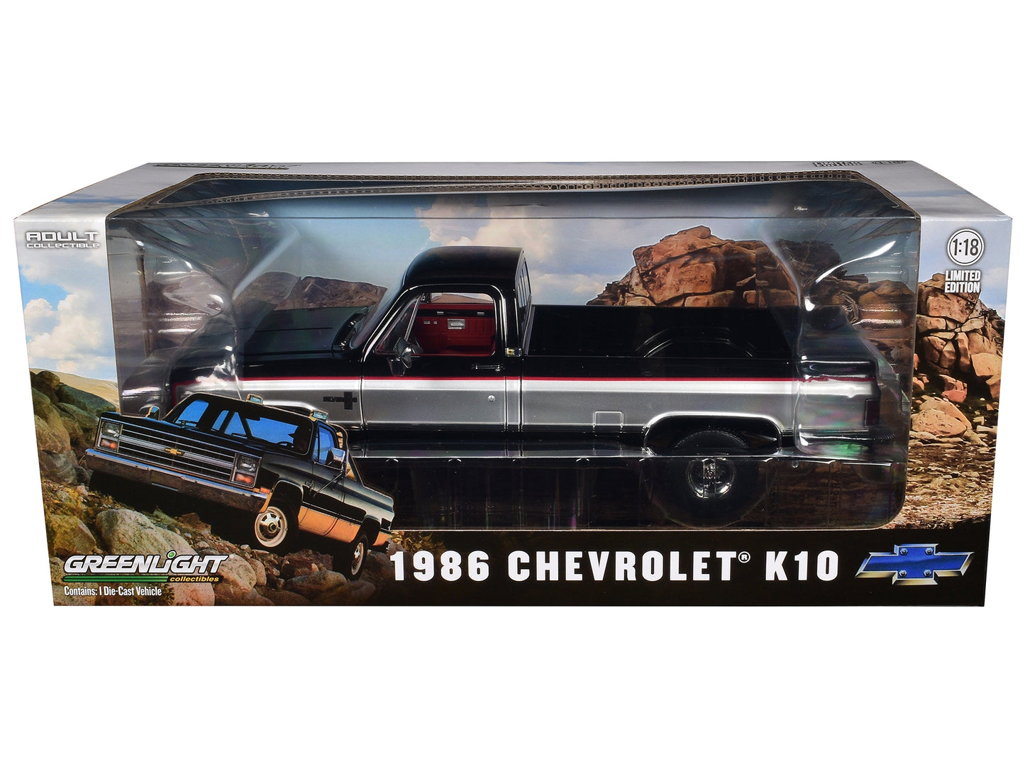 1986 Chevrolet K10 Silverado Pickup Truck Midnight Black and - Premium Chevrolet Models from Greenlight - Just $108.80! Shop now at Rapidvehicles