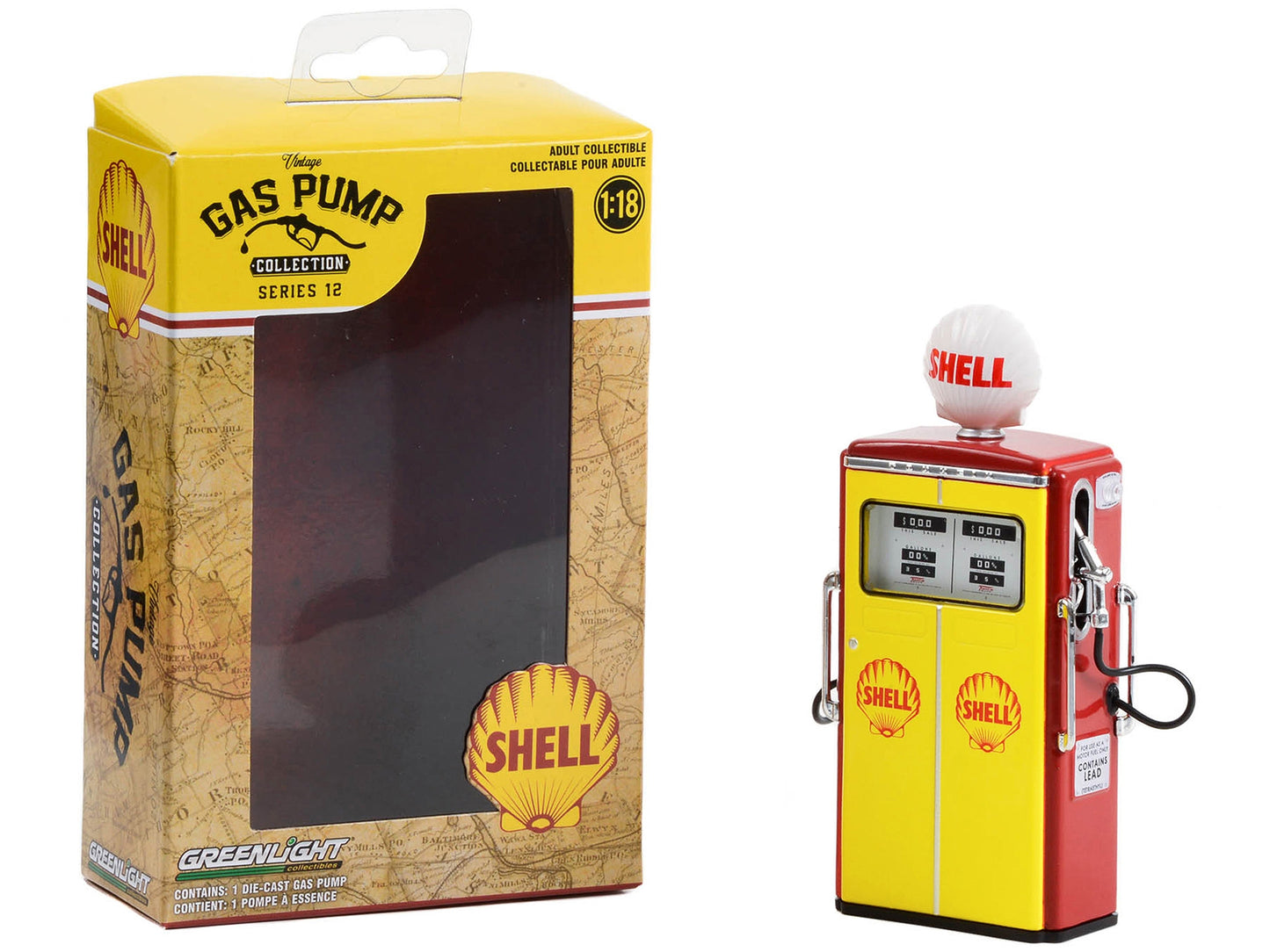 1954 Tokheim 350 Twin Gas Pump "Shell Oil" Yellow and Red - Premium Gas Pumps Models from Greenlight - Just $28.38! Shop now at Rapidvehicles