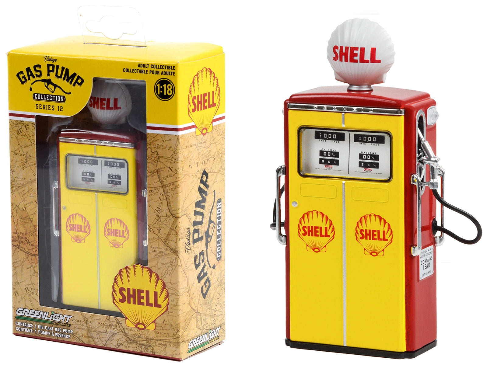 1954 Tokheim 350 Twin Gas Pump "Shell Oil" Yellow and Red - Premium Gas Pumps Models from Greenlight - Just $28.38! Shop now at Rapidvehicles