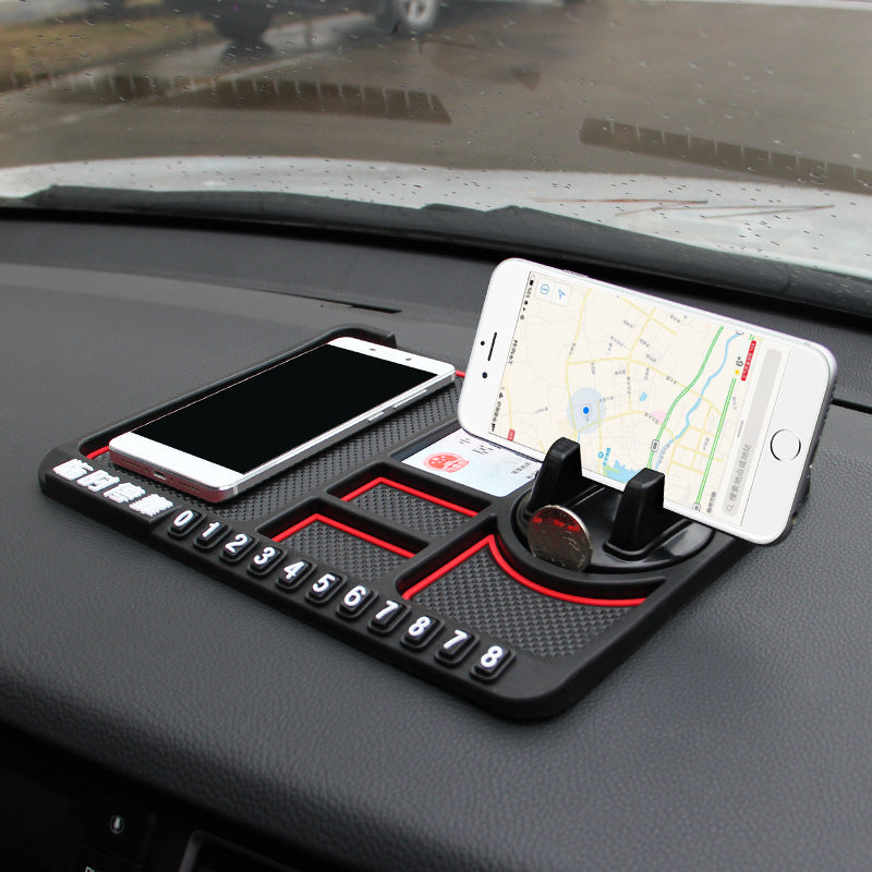 Color: Large revolving red circle - Car mobile phone bracket car anti-skid pad car car navigation device anti-mite pad instrument panel multi-function storage pad - Premium Interior Parts from Rapidvehicles - Just $13.68! Shop now at Rapidvehicles