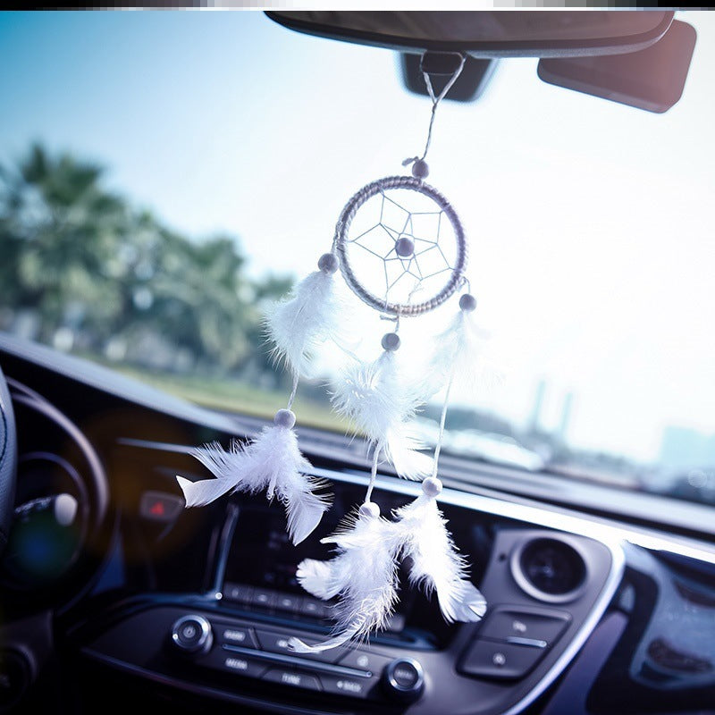 Color: White, style: Single lap - Dreamcatcher hanging pendant - Premium Interior Parts from Rapidvehicles - Just $18.89! Shop now at Rapidvehicles