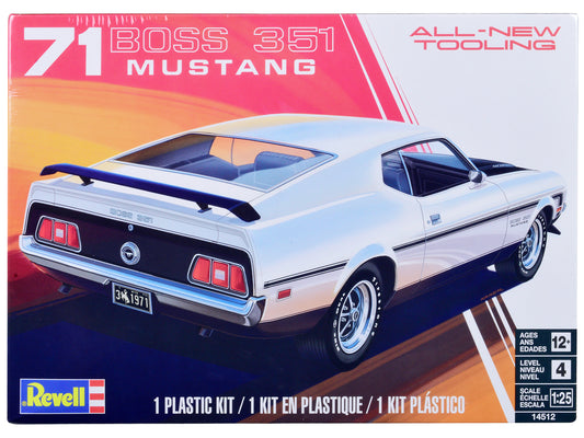 Level 4 Model Kit 1971 Ford Mustang Boss 351 1/25 Scale Model by Revell free shipping USA