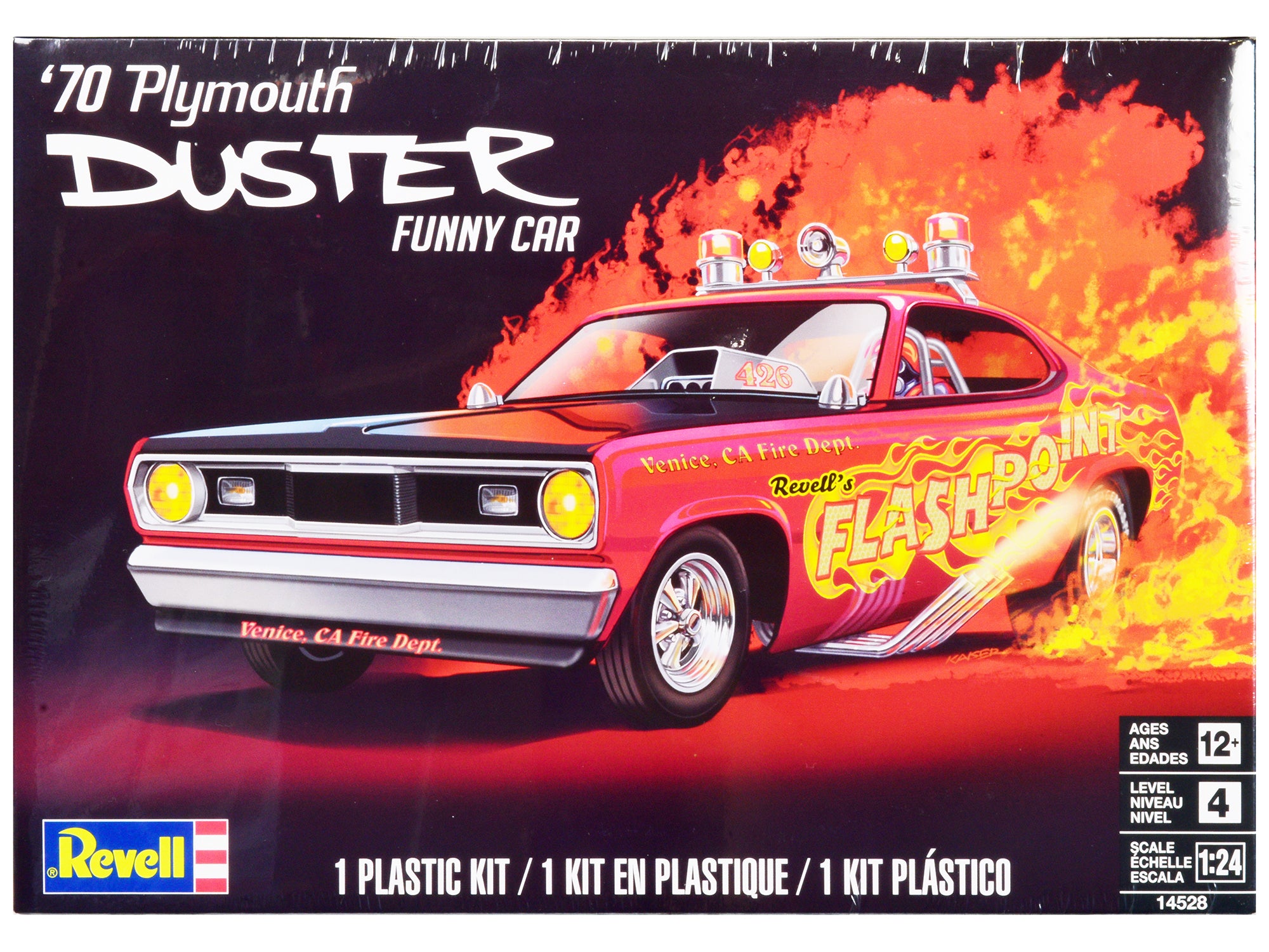 Level 4 Model Kit 1970 Plymouth Duster Funny Car 1/24 Scale Model by Revell free shipping USA