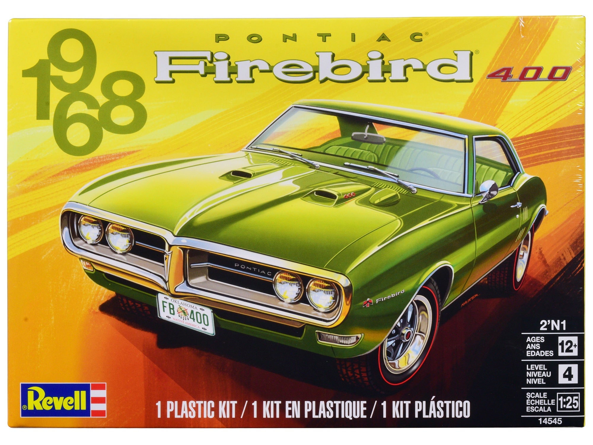 Level 4 Model Kit 1968 Pontiac Firebird 400 2-in-1 Kit 1/25 Scale Model by Revell