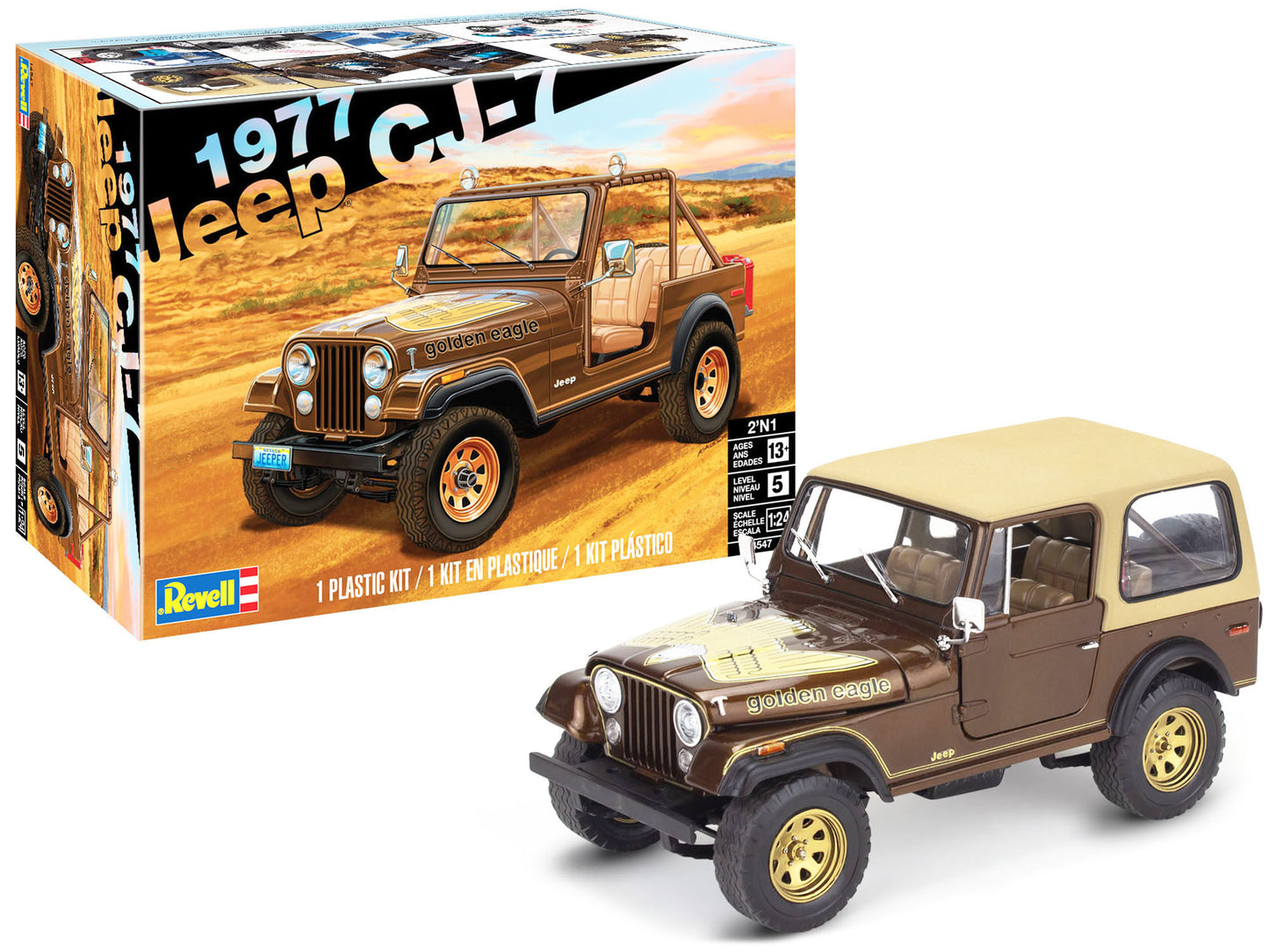 Level 5 Model Kit 1977 Jeep CJ-7 2-in-1 Kit 1/24 Scale Model by