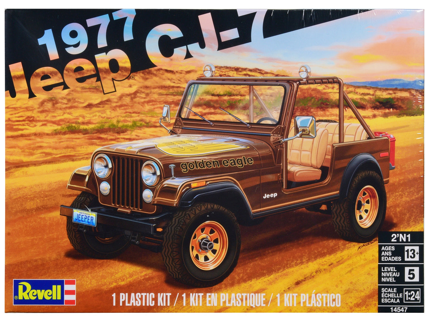 Level 5 Model Kit 1977 Jeep CJ-7 2-in-1 Kit 1/24 Scale Model by