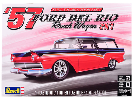 Level 5 Model Kit 1957 Ford Del Rio Ranch Wagon 2-in-1 Kit 1/25 Scale Model by Revell free shipping USA
