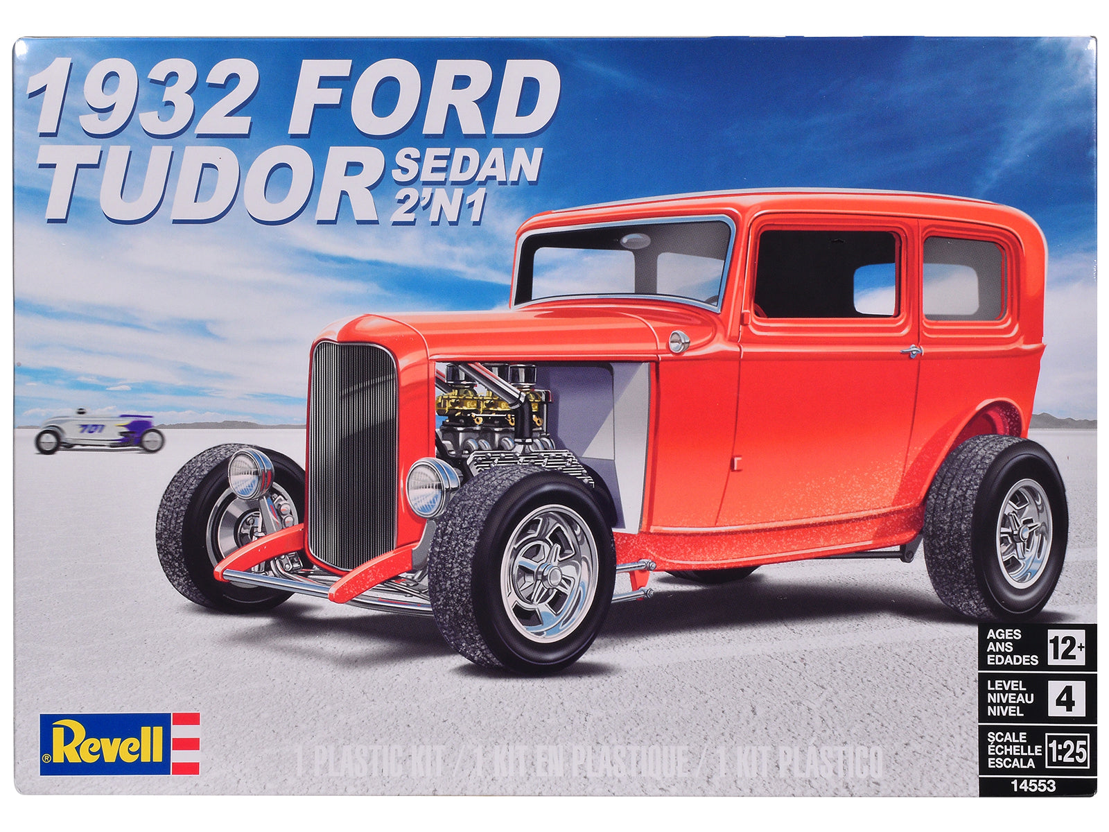 Level 4 Model Kit 1932 Ford Tudor Sedan 2-in-1 Kit 1/25 Scale Model by Revell free shipping USA