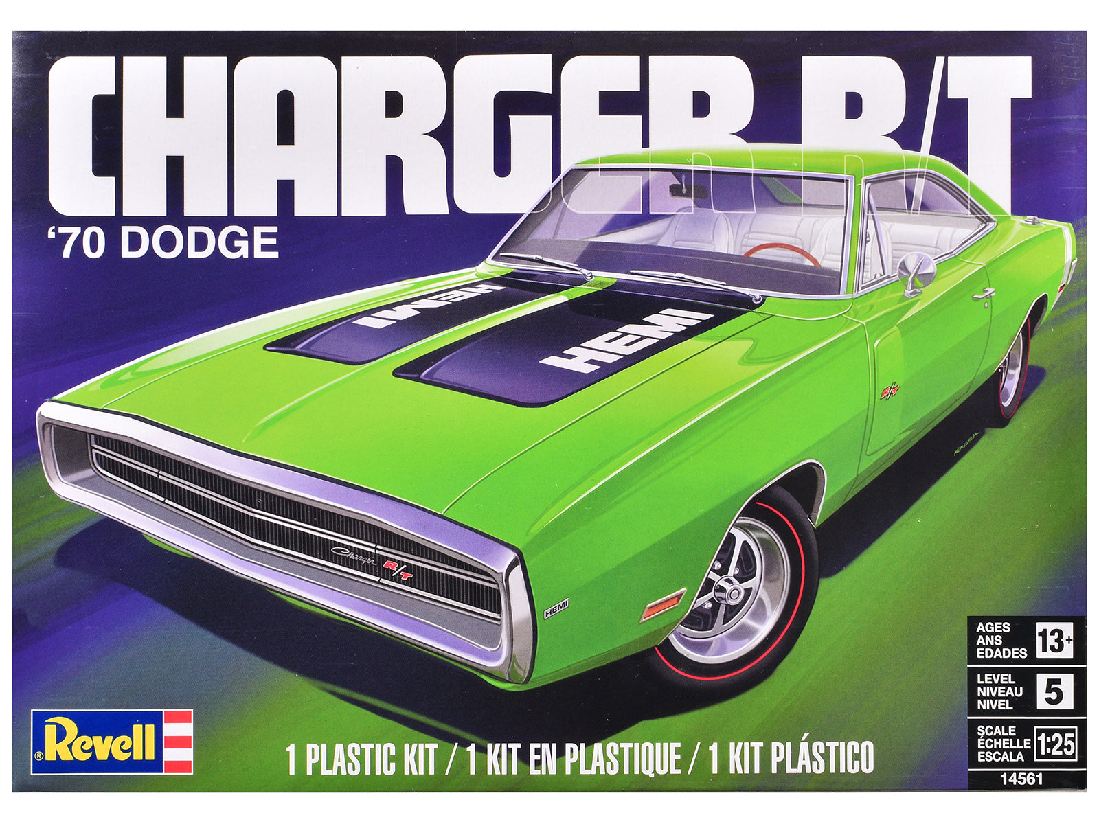Level 5 Model Kit 1970 Dodge Charger R/T 1/25 Scale Model by Revell free shipping USA